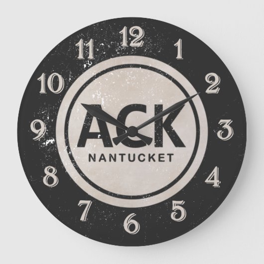 ACK Nantucket Massachusetts Beach Label Grote Klok (Voorkant)