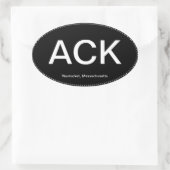 ACK Nantucket Ovale Bumpersticker Ovale Sticker (Tas)