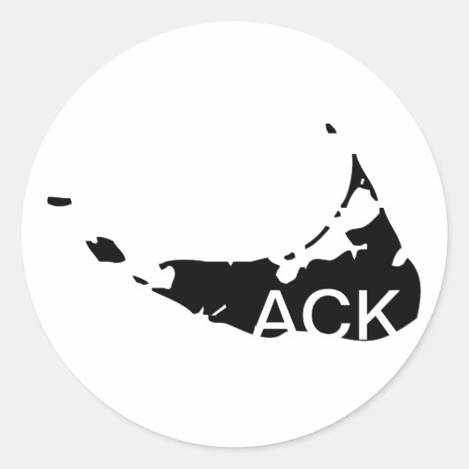 ACK Nantucket Ronde Sticker (Voorkant)