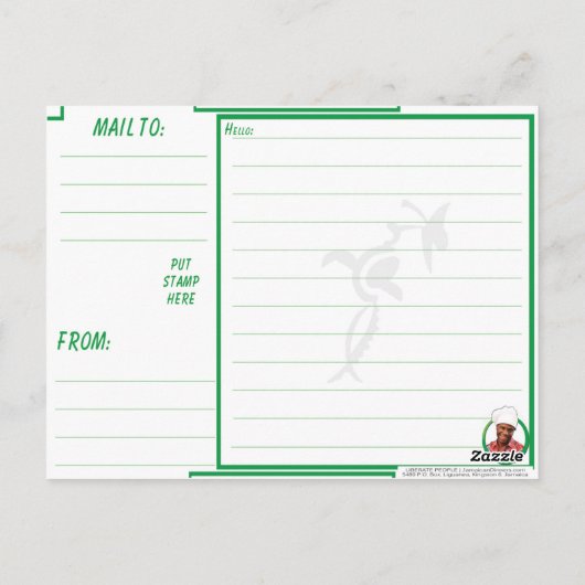 Ackee Bacon Briefkaart (Achterkant)