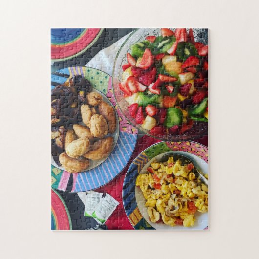 Ackee, Dumplins, Plantains en Fruit Jamaica Legpuzzel (Verticaal)