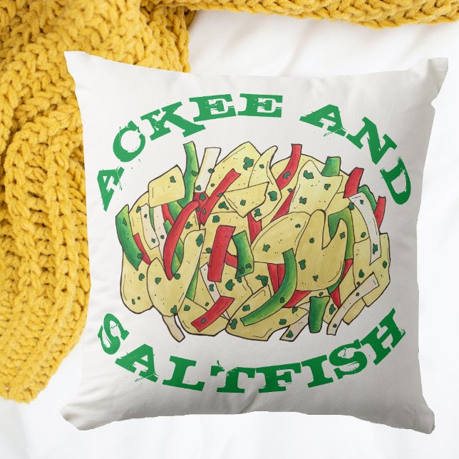 Ackee en Saltfish Kabeljauw Jamaican Caribbean Foo Kussen (Ackee and Saltfish Pillow)