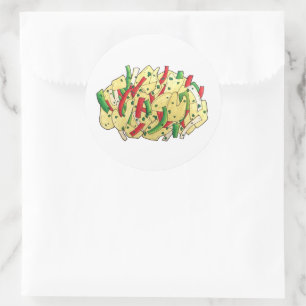 Ackee en Saltfish Kabeljauw Jamaican Caribbean Foo Ronde Sticker