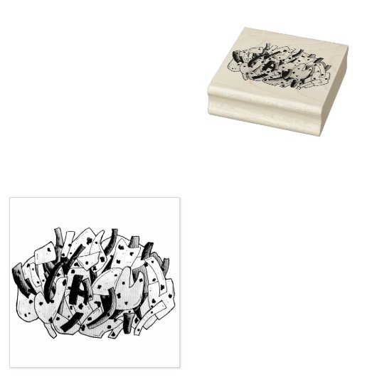 Ackee en Saltfish Kabeljauw Jamaican Caribbean Foo Rubberstempel (Gestempeld)