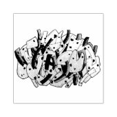 Ackee en Saltfish Kabeljauw Jamaican Caribbean Foo Rubberstempel (Afrduk)