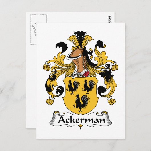 Ackerman Family Crest Briefkaart (Voorkant / Achterkant)