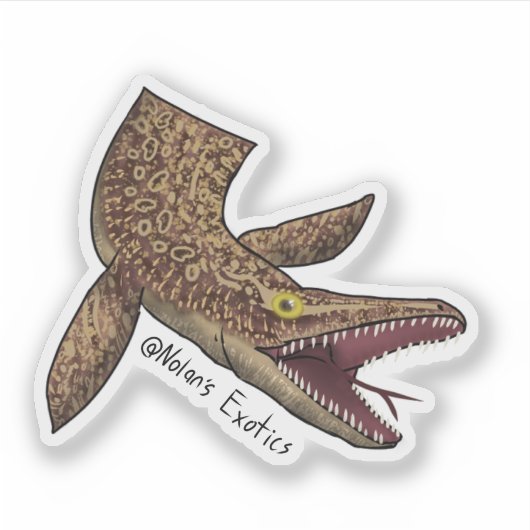 Ackie monitor-Mosasaurus sticker (Voorkant)