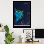 Acklins en gekweekte eilandbahama's van de ruimtek poster (Thuiskantoor)