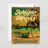 Acklins Island Bahamian Retro Sunset Souvenirs Briefkaart (Voorkant / Achterkant)