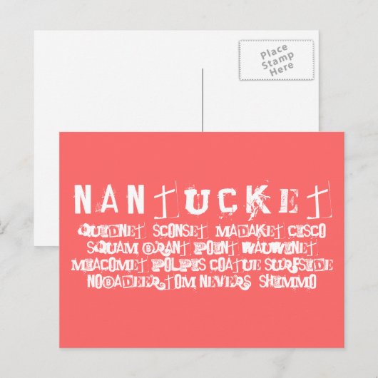 ACKnoKnowledge Nantucket Places Briefkaart (Voorkant / Achterkant)
