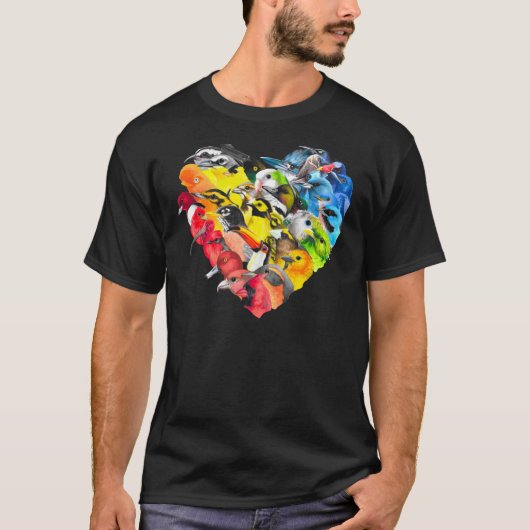 ACLU Fundraiser Rainbow Bird Heart Classic T-Shirt (Voorkant)