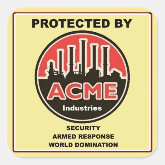 Acme Industries Security Sticker (Voorkant)