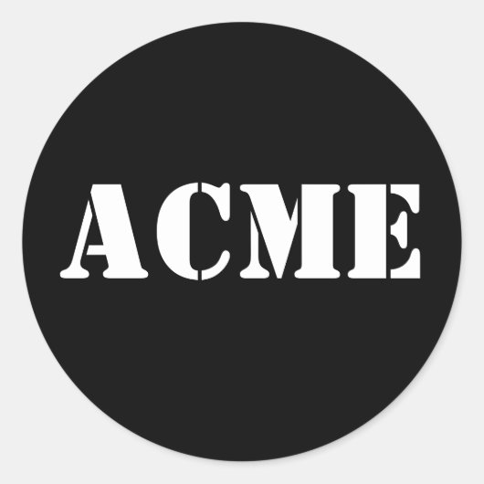 ACME nieuwheid Ronde Sticker (Voorkant)
