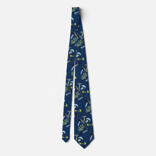 ACMT Fatale schimmels Blauw Stropdas (Achterkant)