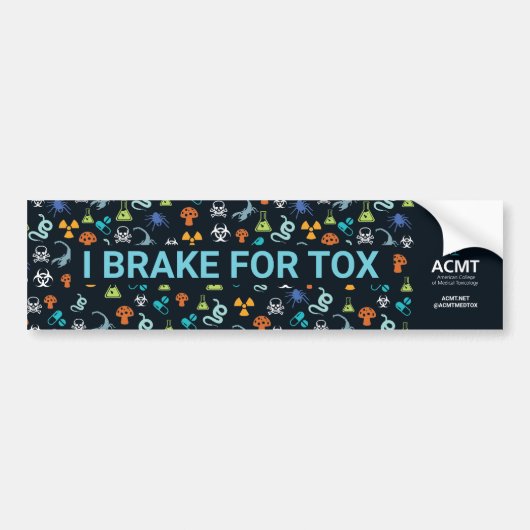 ACMT "I Brake for Tox" Bumpersticker voor automagn (Voorkant)