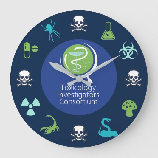 ACMT/ToxIC Tox-klok - Donkerblauw ontwerp 1 Grote Klok (Voorkant)