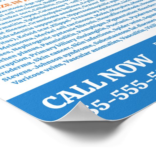 Acne Design, Dermatologist, Dermatology Clinic Poster (Hoek)