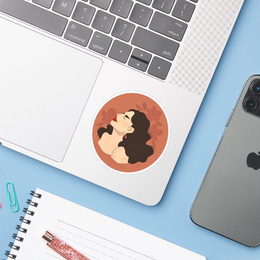 Acne positieve schoonheid sticker (Laptop met iPhone)