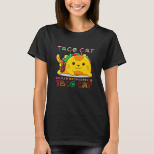 Aco Kat Omgekeerd Geschreven Gelukkige Kat Dag Kat T-shirt