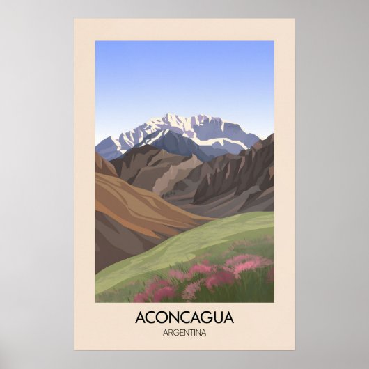 Aconcagua Argentinië Reisposter Poster (Voorkant)