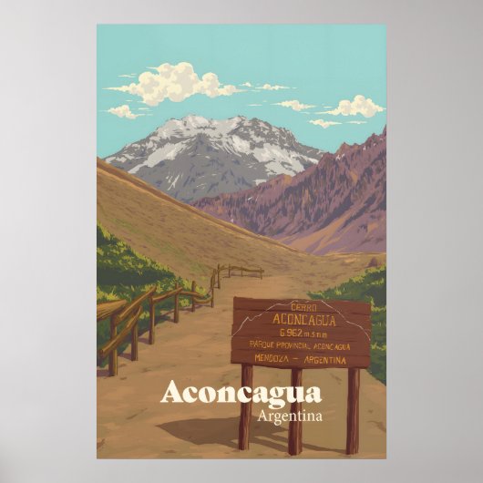 Aconcagua Berg Reisposter Poster (Voorkant)