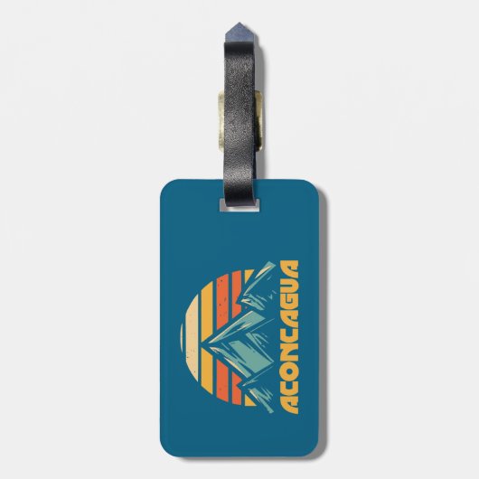 Aconcagua Retro Turquoise Bagagelabel (Achterkant verticaal)