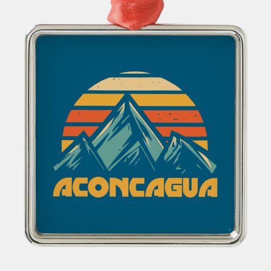 Aconcagua Retro Turquoise Metalen Ornament (Voorkant)