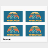 Aconcagua Retro Turquoise Rechthoekige Sticker (Vel)