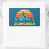 Aconcagua Retro Turquoise Rechthoekige Sticker (Tas)