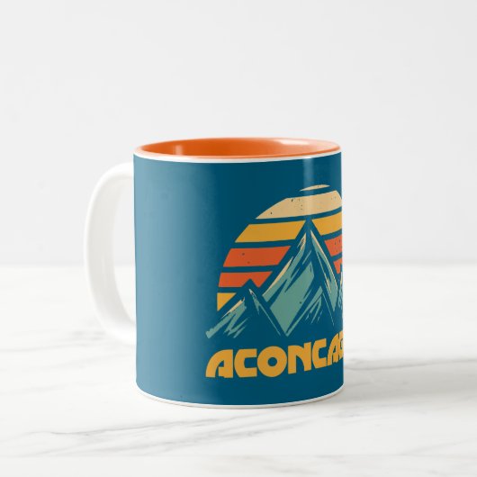 Aconcagua Retro Turquoise Tweekleurige Koffiemok (Voorkant links)