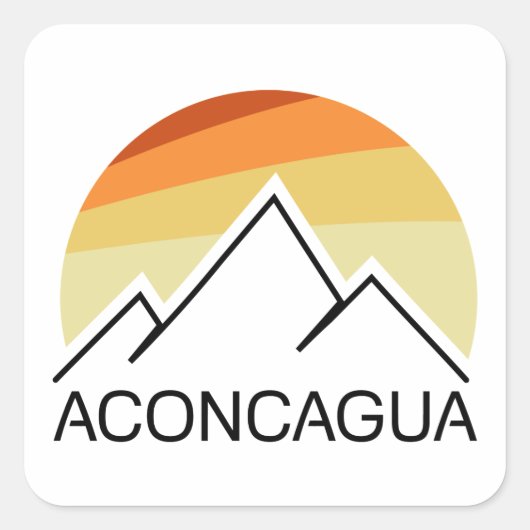 Aconcagua Retro Vierkante Sticker (Voorkant)