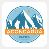 Aconcagua Stars Moon Vierkante Sticker (Voorkant)