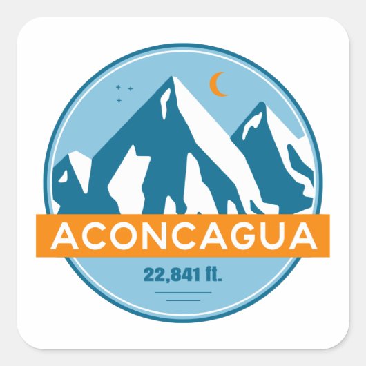 Aconcagua Stars Moon Vierkante Sticker (Voorkant)