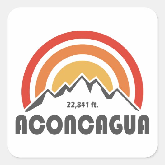 Aconcagua Vierkante Sticker (Voorkant)
