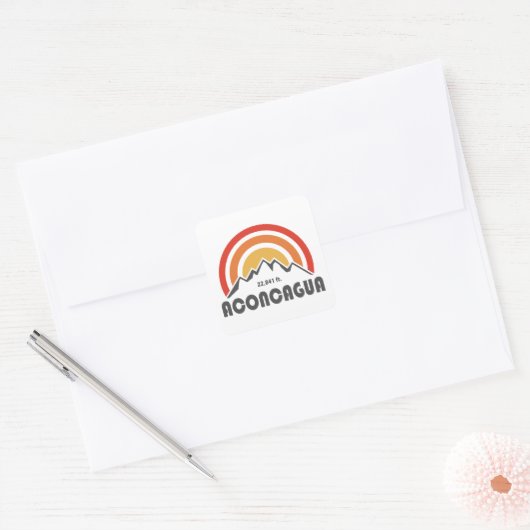 Aconcagua Vierkante Sticker (Envelop)