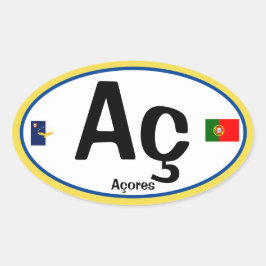 Acores (Azoren) Euro-stijl ovale Sticker