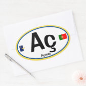 Acores (Azoren) Euro-stijl ovale Sticker (Envelop)