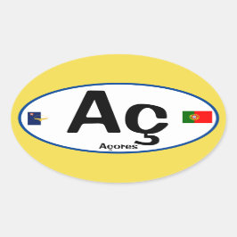 Acores (Azoren) Euro-stijl ovale Sticker