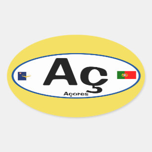Acores (Azoren) Euroachtige ovaal ticker Ovale Sticker