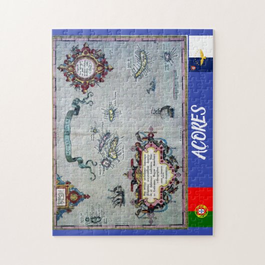 AÇORES Historical Map Jigsaw Puzzle Legpuzzel (Verticaal)