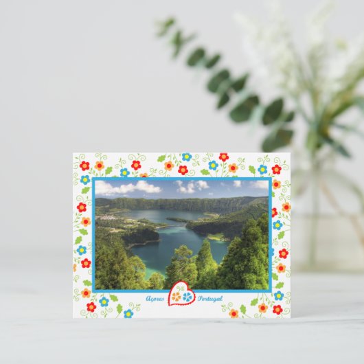 Açores Island - De lagune van de Sete Cidades Briefkaart (Staand voorkant)