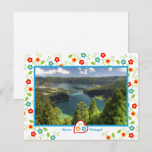 Açores Island - De lagune van de Sete Cidades Briefkaart (Voorkant / Achterkant)