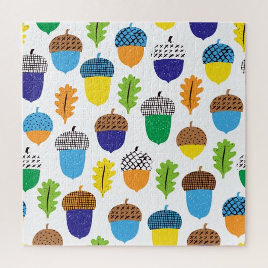 Acorn Autumn:  bladpatroon. Legpuzzel (Verticaal)