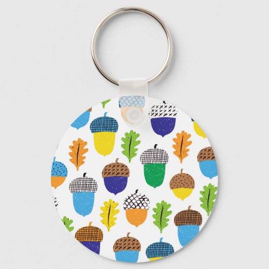 Acorn Autumn: bladpatroon. Sleutelhanger (Voorkant)