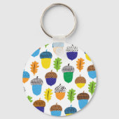 Acorn Autumn: bladpatroon. Sleutelhanger (Achterkant)