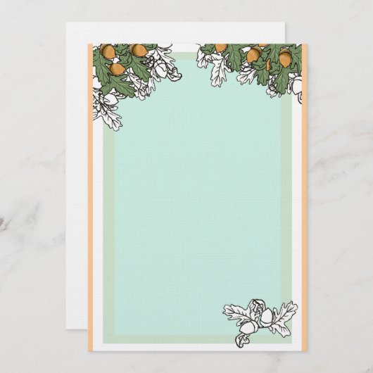 acorn bruiloft uitnodiging linen finish (Voorkant / Achterkant)