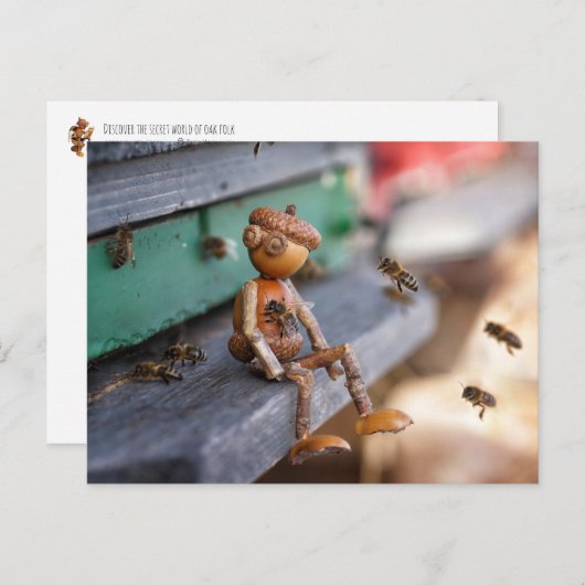 Acorn elf bijenhouder briefkaart (Voorkant / Achterkant)