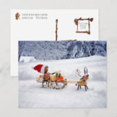 Acorn Elf brengt cadeaus als de Kerstman Briefkaart (Voorkant / Achterkant)