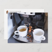 Acorn Elf drink koffie uit koffiemachine Briefkaart (Voorkant / Achterkant)