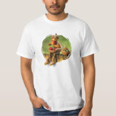 Acorn elf eet aardbeien in het bos t-shirt (Voorkant)